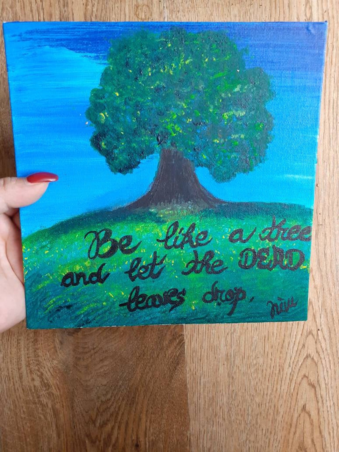 Hand lettered acrylic quote canvas painting quote Etsy