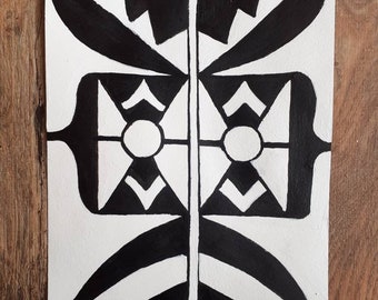 Original painting, acrylic painting, painting on paper, black and white painting, geometric, abstract, handmade, unique, modern, painting