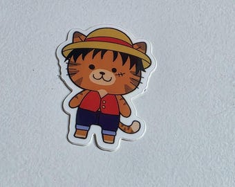 Straw Cat Luffy Sticker