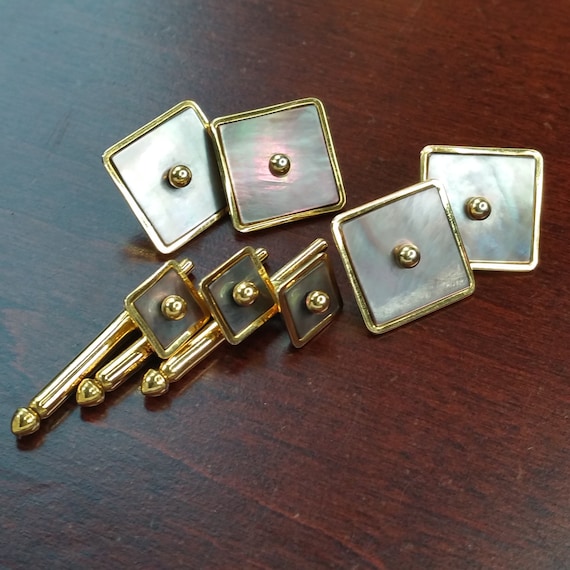 Vintage Wedding Tuxedo Cufflink Set, 1920's 1930'… - image 4