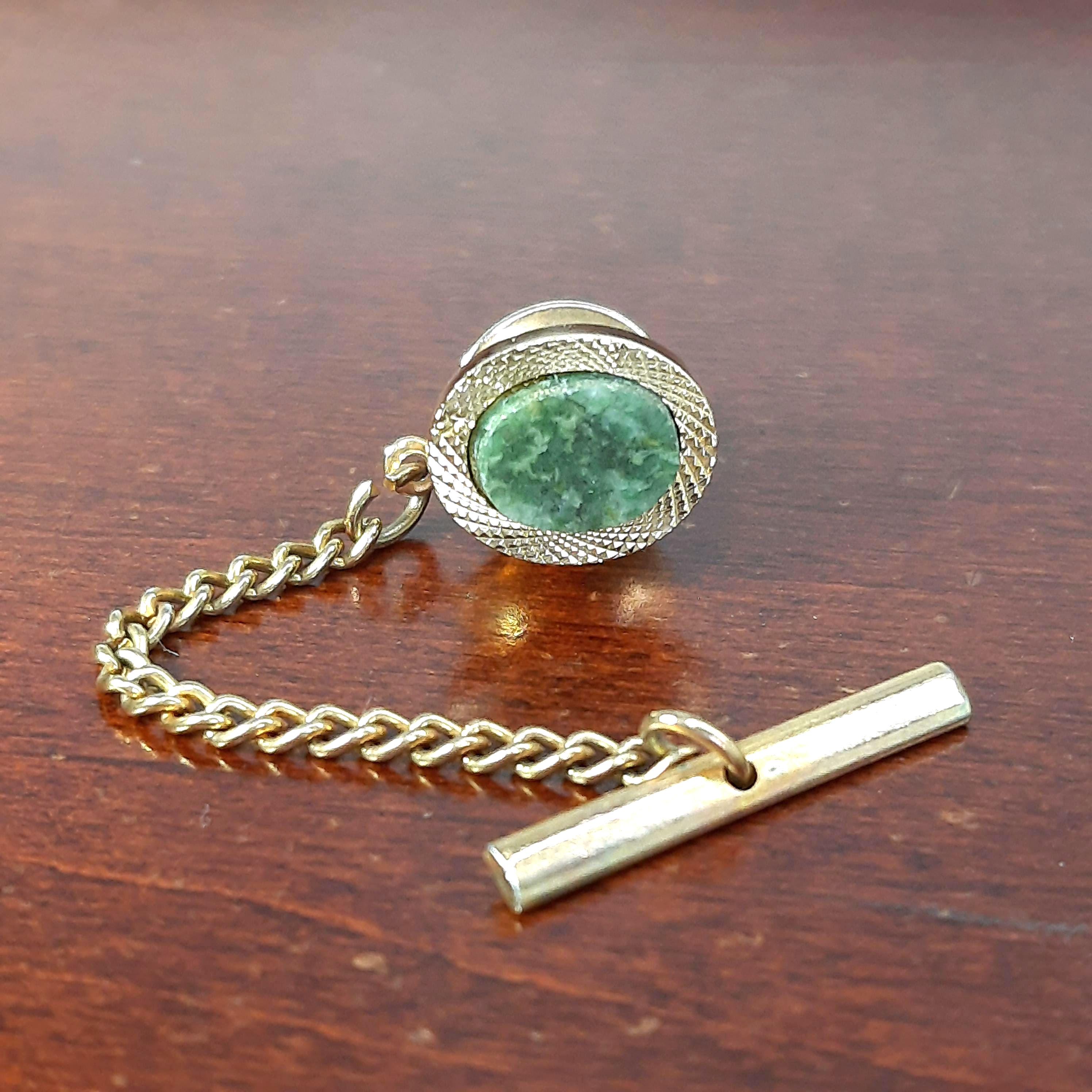VINTAGE LA MODE STERLING SILVER AND DIAMOND TIE CLIP