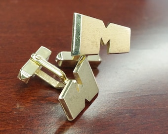 Antique Cufflinks, 1920's Art Deco Snap Link Letter 