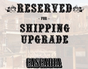 RESERVED for SHIPPING UPGRADE or Reship - Shipping Upgrade Only, No Items