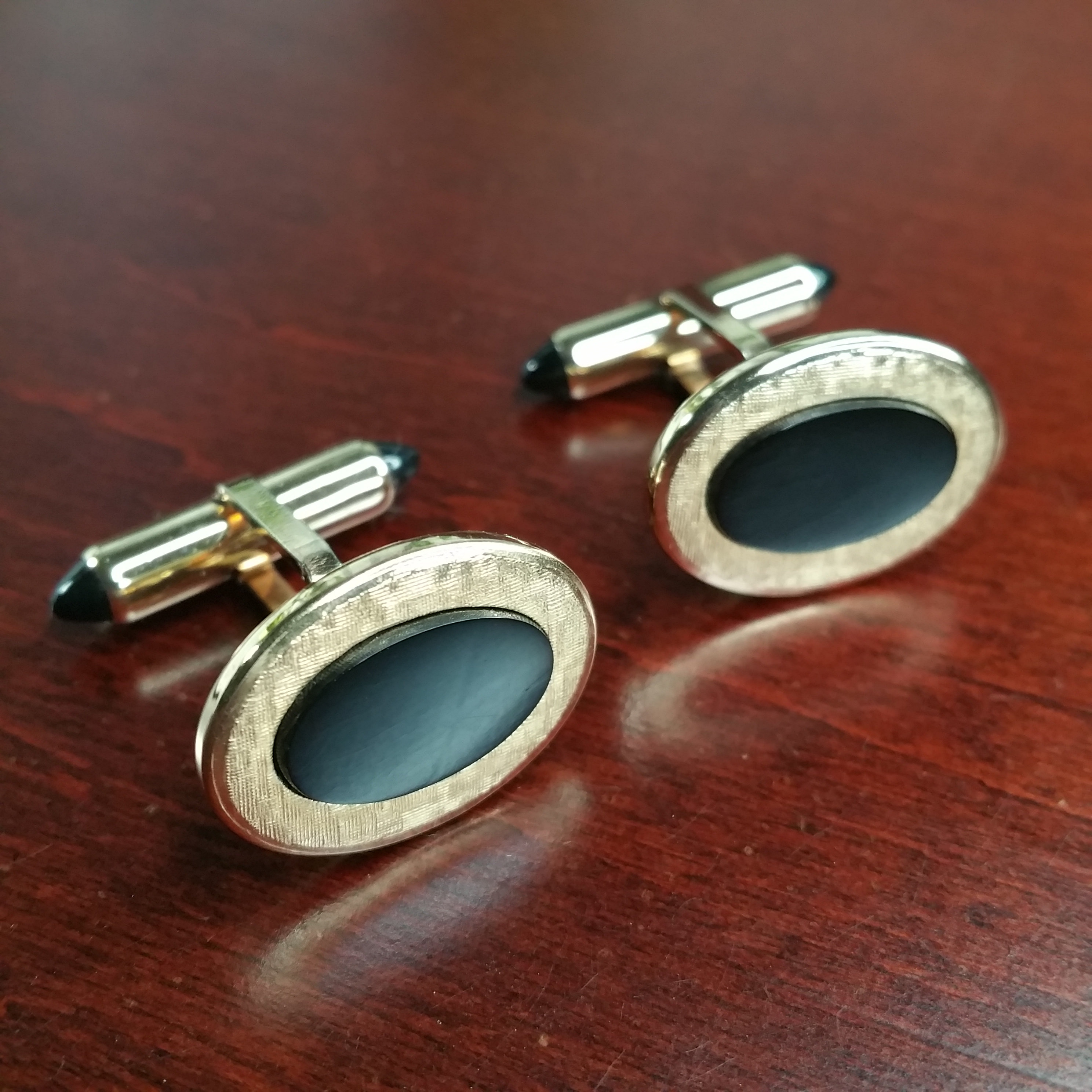 ヴィンテージカフスボタン、1940年代のクレメンツ、14Kゴールド