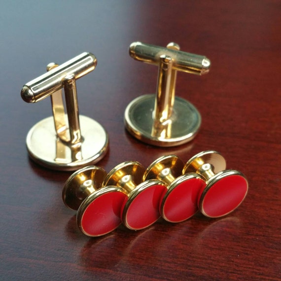 Red Tuxedo Cufflinks and Studs 6 Piece Set, Forma… - image 2