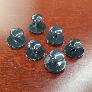 Classic Black Tuxedo Shirt Studs Set, 3 4 or 6 Count Simple Tux Buttons, Dress Cuff Link Shirt Stud for Wedding, Black Tie Tuxedo Accessory