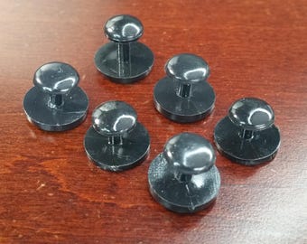 Classic Black Tuxedo Shirt Studs Set, 3 4 or 6 Count Simple Tux Buttons, Dress Cuff Link Shirt Stud for Wedding, Black Tie Tuxedo Accessory
