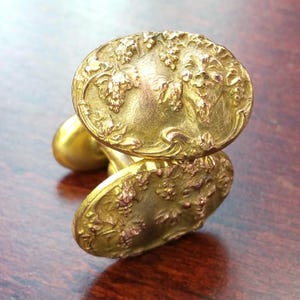 Antique Cufflinks, Edwardian Era 1900's - 1910's Suit Accessory, Dionysus in the Grapevine, Formal Men's Gift, Wedding Cuff Links for Groom