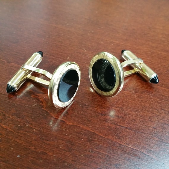 Vintage Cufflinks, 1950's Krementz, 14K Gold Over… - image 2