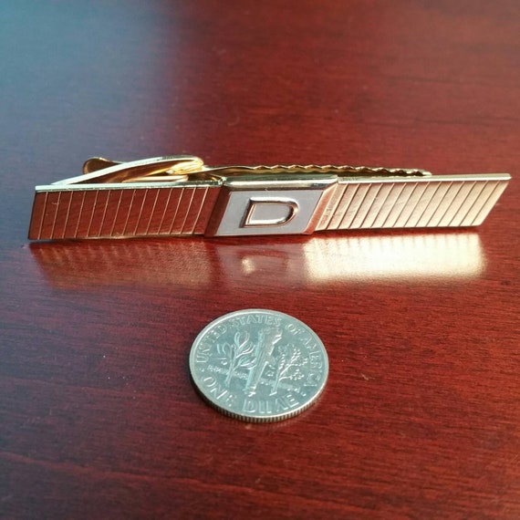 Vintage Initial D Tie Clip, Fits Wide Ties, Lette… - image 8