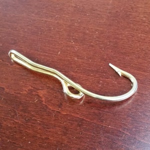 Vintage Fish Hook Tie Clip, Golden Hook Lure Tie Accessory, Fishing Hook Money Clip, Gift for Fisherman, Deepwater Fisher, Outdoorsman