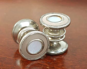 Antique Cufflinks, 1920's Art Deco Snap Link Letter 