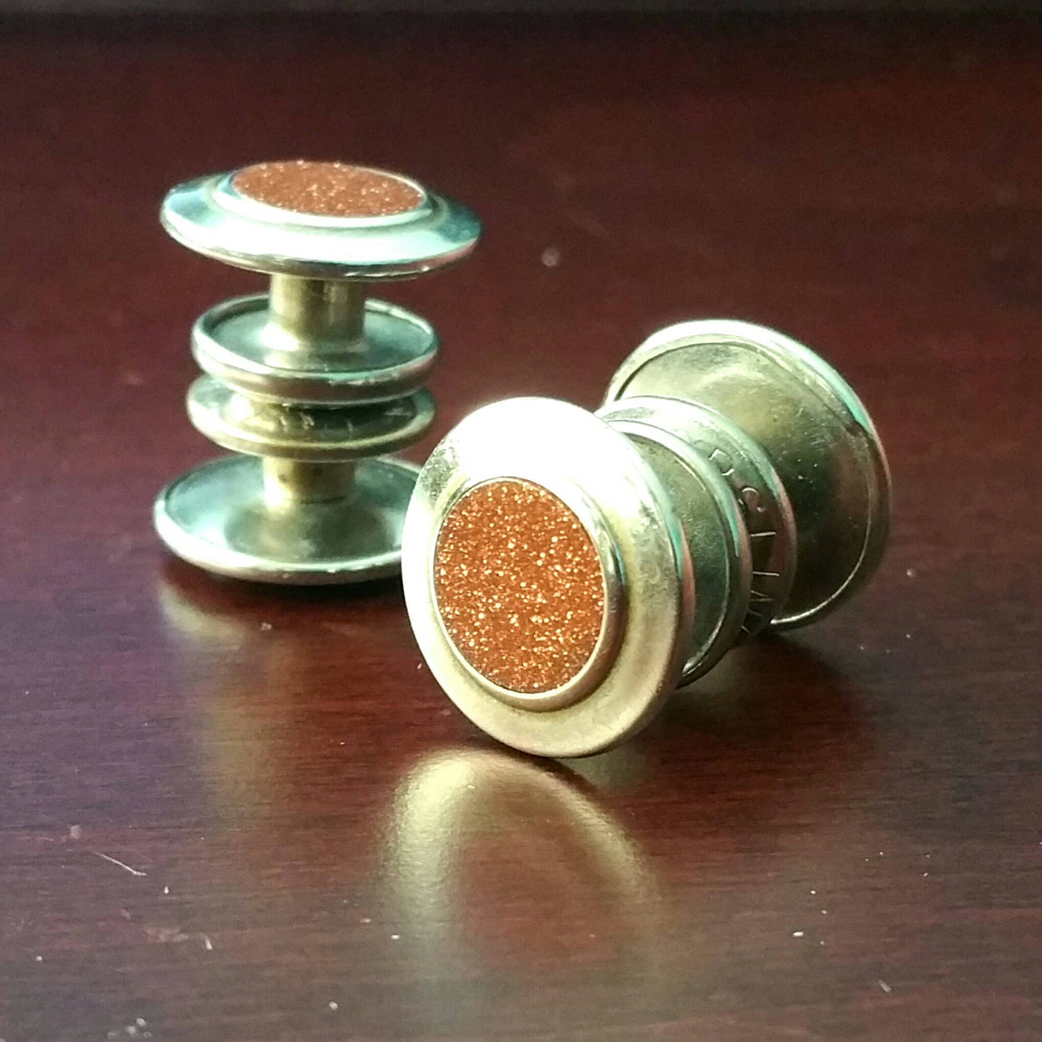 Antique Snap Cufflinks Vintage Cufflink Goldstone Center Etsy UK