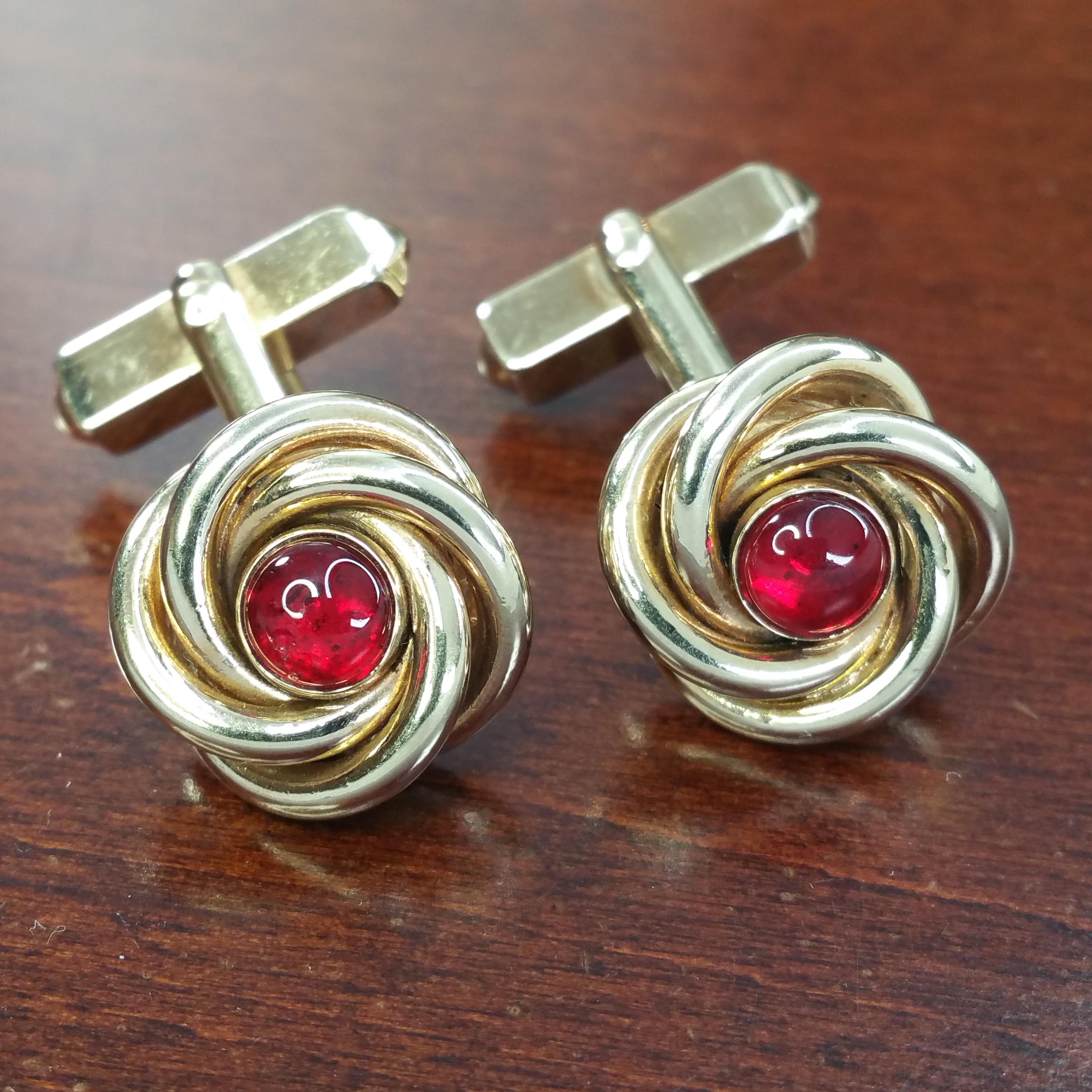 ヴィンテージノットカフスボタン、1940年代のスワンク、フレンチ