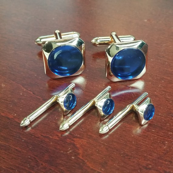 Vintage Tuxedo Cufflink & Studs, 1950's Swank Form