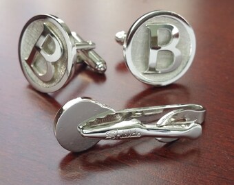 Boutons De Manchette Et Pince à Cravate Vintage Années 50 Avec Boîte D'origine - Occasion