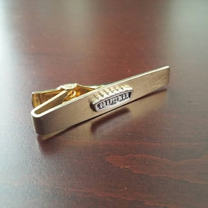 Vintage Craftsman Tie Clip, Brushed Metal Face in Gold Tone, Tie Accessory Gift for Dad, Handyman, Father&#39;s Day, Construction Worker Tie Bar