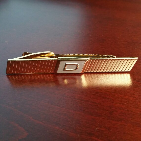 Vintage Initial D Tie Clip, Fits Wide Ties, Lette… - image 2