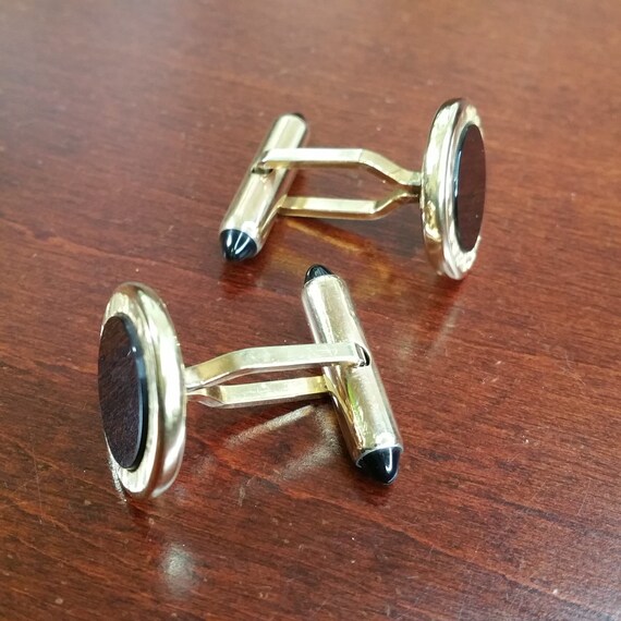 Vintage Cufflinks, 1950's Krementz, 14K Gold Over… - image 3