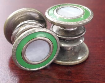 Antique Cufflinks, 1920's Art Deco Snap Link Letter 