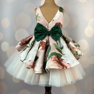 Floral Blush Tulle Baby Dress: Special Occasion Girl Dress