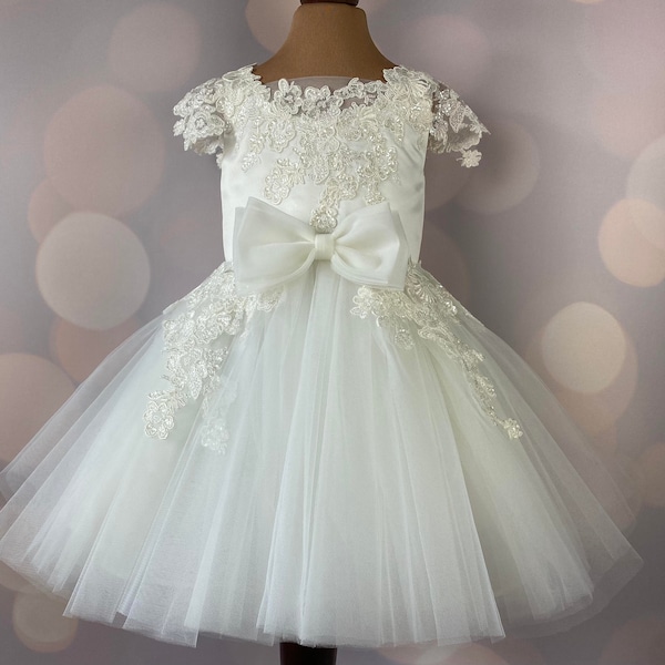 Flower girl dress, Birthday Dress, Baby Dress, Lace Dress, Tulle Dress, Wedding, MODEL II056