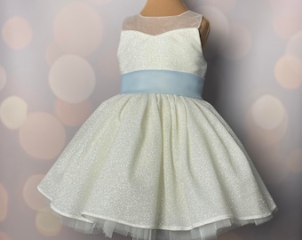 Robe de fille de fleur, robe d’anniversaire, robe de chéri, robe de brocart, robe de tulle, mariage, modèle IBL007