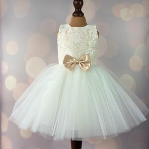 Robe de fille de fleur, robe danniversaire, robe de bébé, robe de dentelle, robe de tulle, mariage, modèle ICH050 image 2