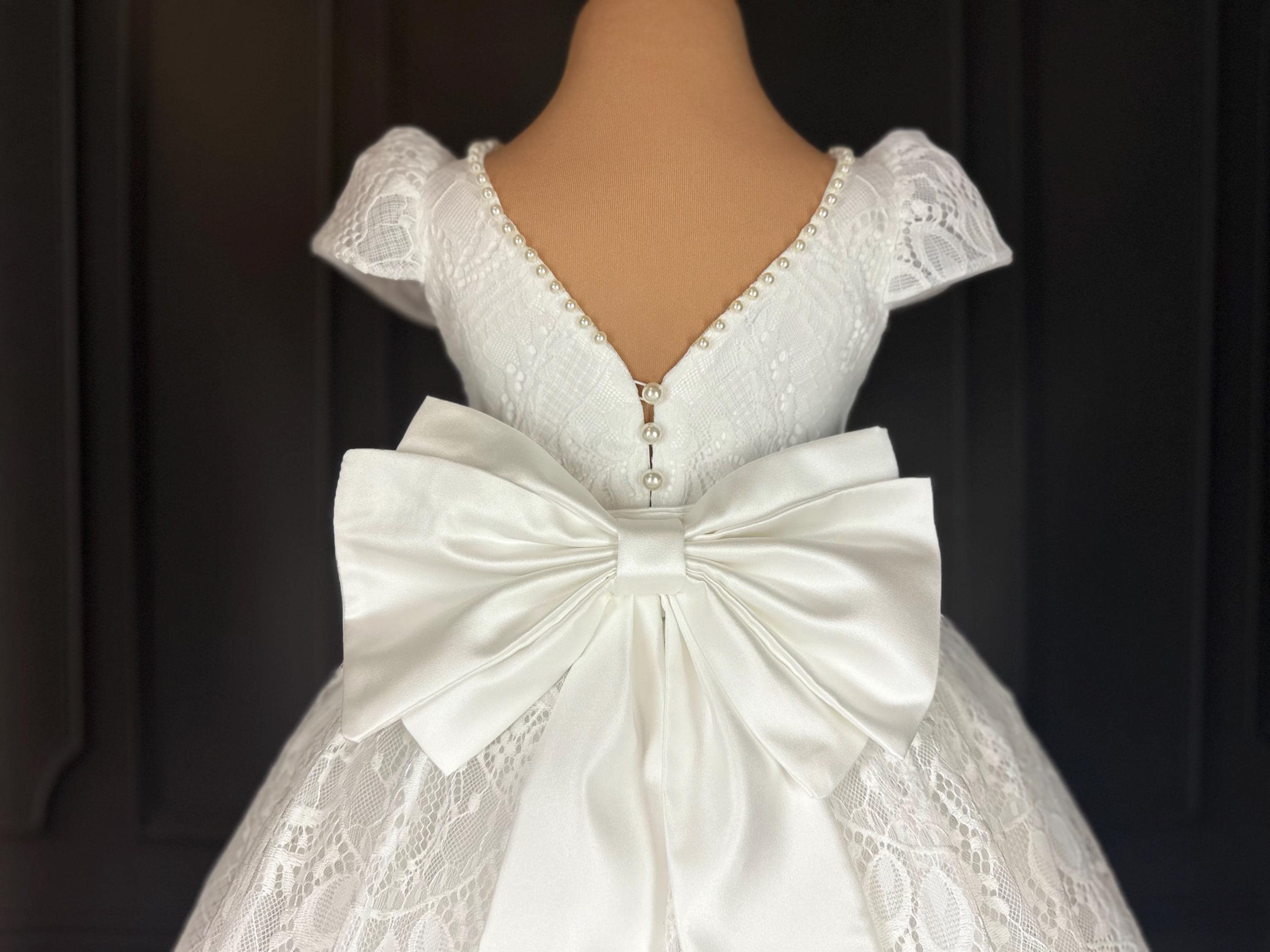 Abito Cerimonia Vestito Principessa Bambina Con Pizzo Abito