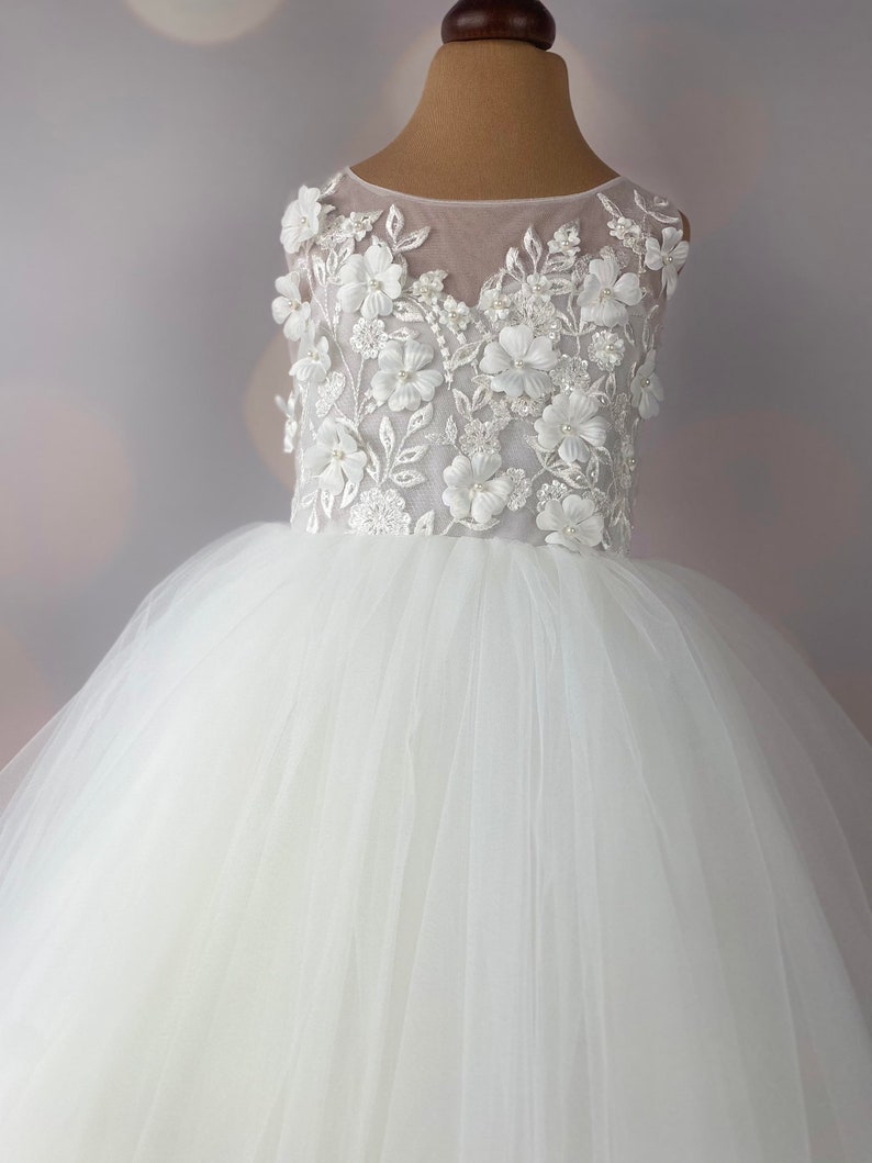 Flower girl dress ivory Floor length Full length First Etsy