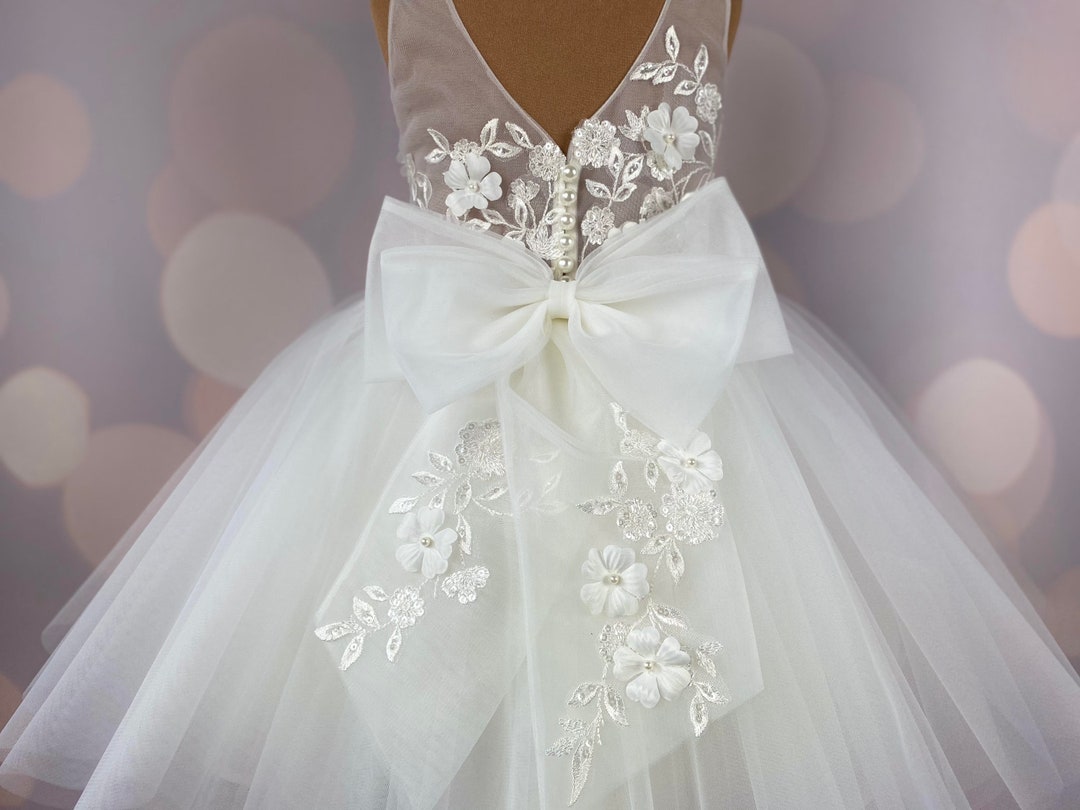 Flower Girl Dress, 3D Dress, Birthday Dress, Baby Dress, Lace Dress