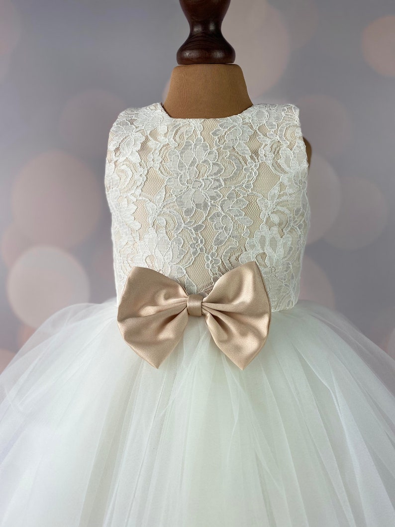 Robe de fille de fleur, robe danniversaire, robe de bébé, robe de dentelle, robe de tulle, mariage, modèle ICH050 image 5