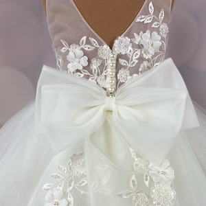 Handmade Flower girl dress, 3D dress, Birthday Dress, Baby Dress, Lace Dress, Tulle Dress, Wedding, I033