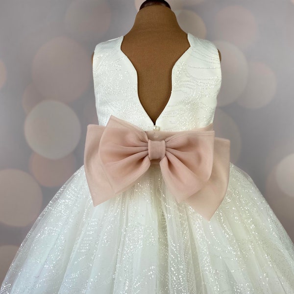 Flower girl dress, Birthday Dress, Baby Dress, Lace Dress, Tulle Dress, Wedding, MODEL IB010