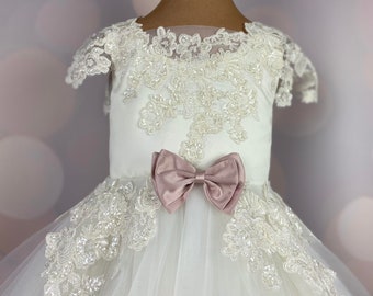 Robe de fille de fleur, robe d’anniversaire, robe de chéri, robe de dentelle, robe de tulle, mariage, modèle IB056