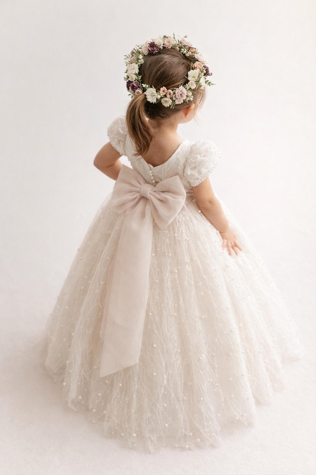 sachin and babi light blue dress Champagne Color Baby Girl Dress main image 0