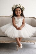 3D Flower Girl Dress: Lace & Tulle Birthday Wedding Dress