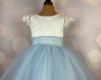 Robe de fille de fleur, robe d’anniversaire, robe de chéri, robe de dentelle, robe de tulle, mariage, modèle IBL038