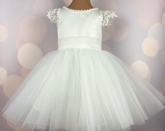 Robe de fille de fleur, robe d’anniversaire, robe de chéri, robe de dentelle, robe de tulle, mariage, modèle II038