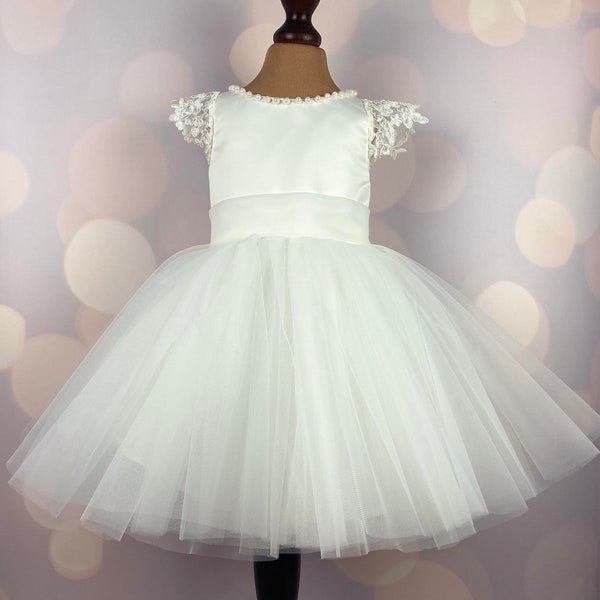 Flower girl dress, Birthday Dress, Baby Dress, Lace Dress, Tulle Dress, Wedding, MODEL II038