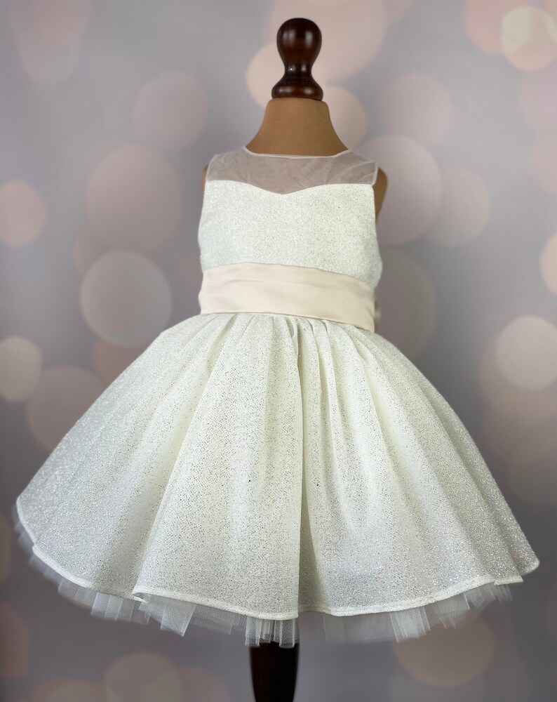 Flower girl dress, Birthday Dress, Baby Dress, Brocade Dress, Tulle Dress, Wedding, MODEL ICH007 image 2