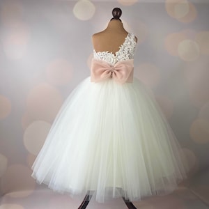 Ivory, Floor length, Full length, Flower girl dress, Birthday Dress, Baby Dress, Lace Dress, Tulle Dress, Wedding, MODEL  I034F