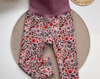 Leggins Frühling Aquarell flowers rot| für Babys und Kinder