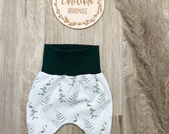 Pump pants baby baggy pants eucalyptus green cream baby pants jersey pants