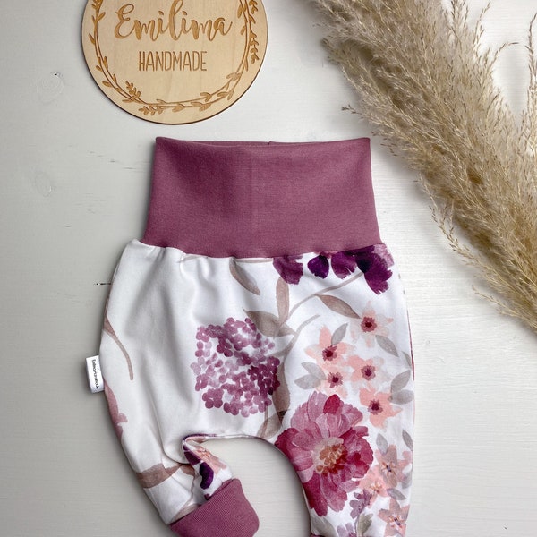 Pumphose Baby Mädchen Blumen Vintage Flowers altrosa Baggypants