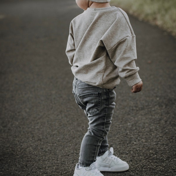 Oversize sweater plain beige mottled baby child sweater