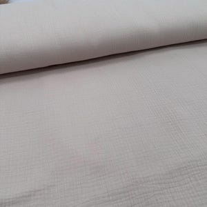 Muslin cotton muslin double gauze fabric plain light beige Öko Tex 100