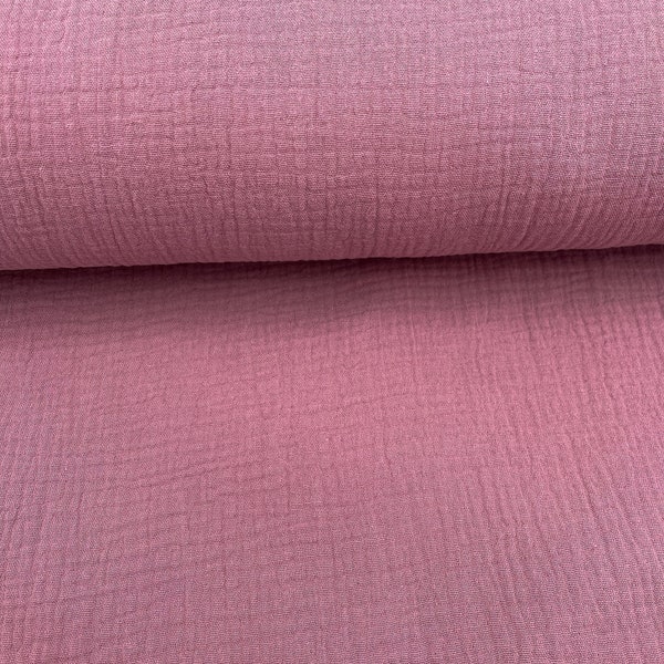 Muslin cotton muslin double gauze fabric plain old pink dark