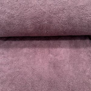 Fabric 100% cotton teddy fleece dark berry sold by the meter