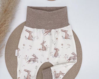 Baggypants Baby Pumphose Kleinkind Hase Hässchen Ostern Babyhose beige meliert